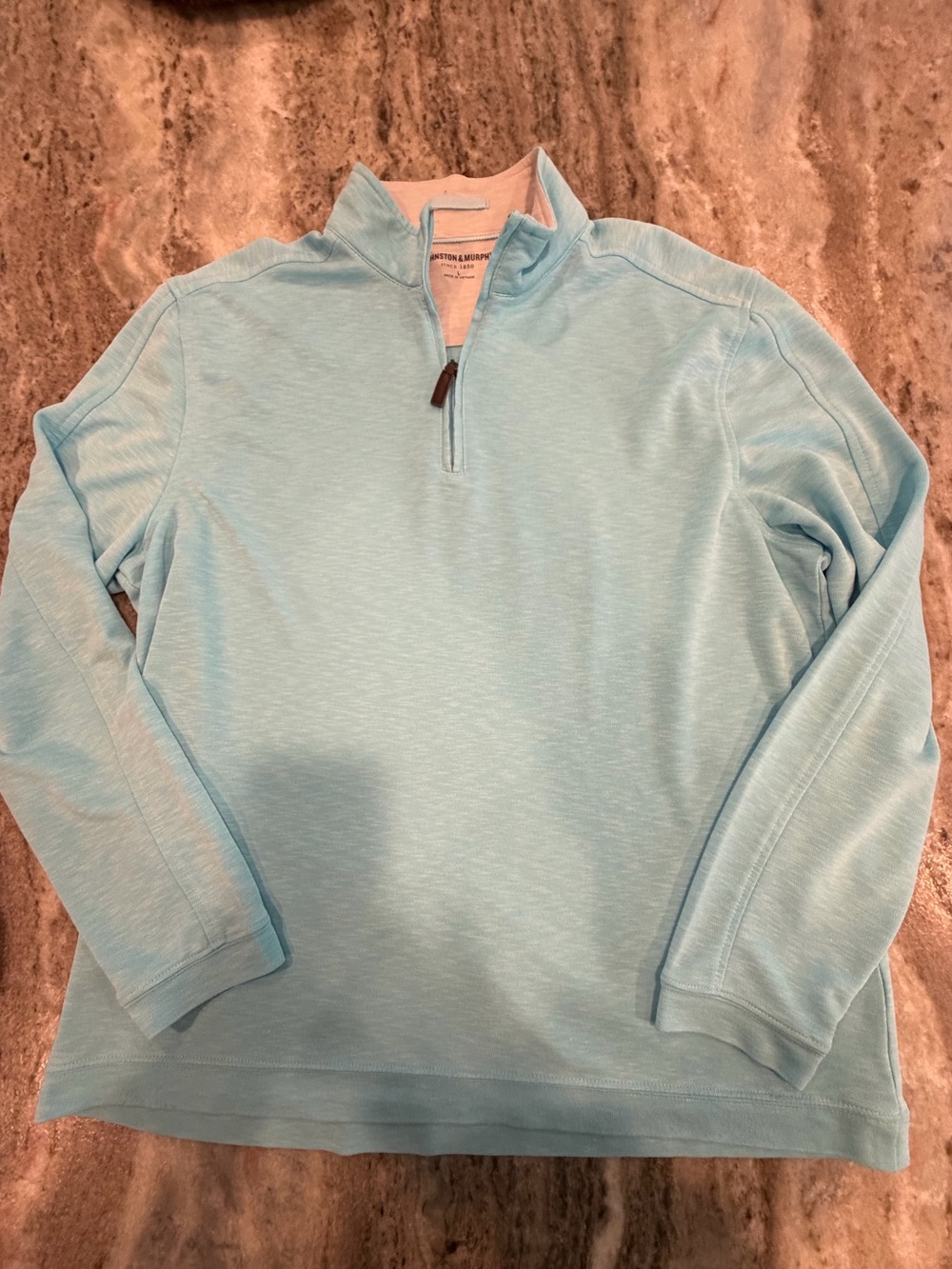 Johnston & Murphy Men's 1/4 Zip Pullover Size Large, Sky Blue. EUC